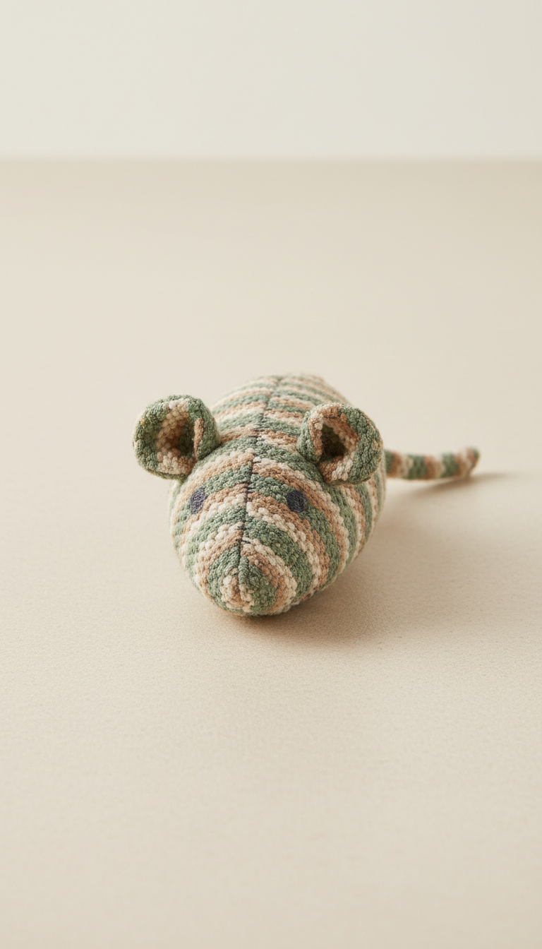 Textured fabric cat toy with natural fill