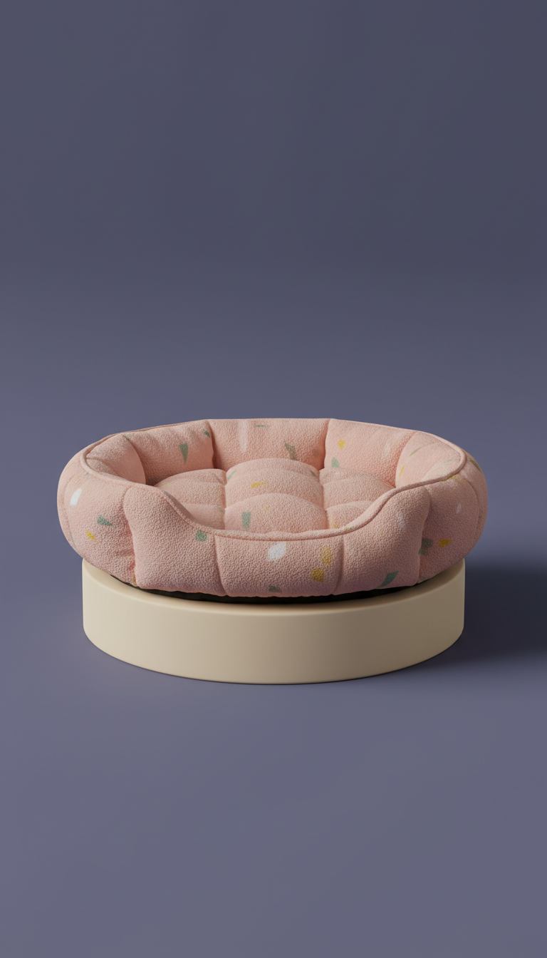 Blush Pink Plush Pet Bed