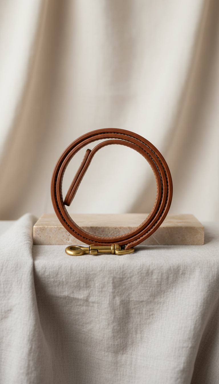 Espresso Leather Dog Leash