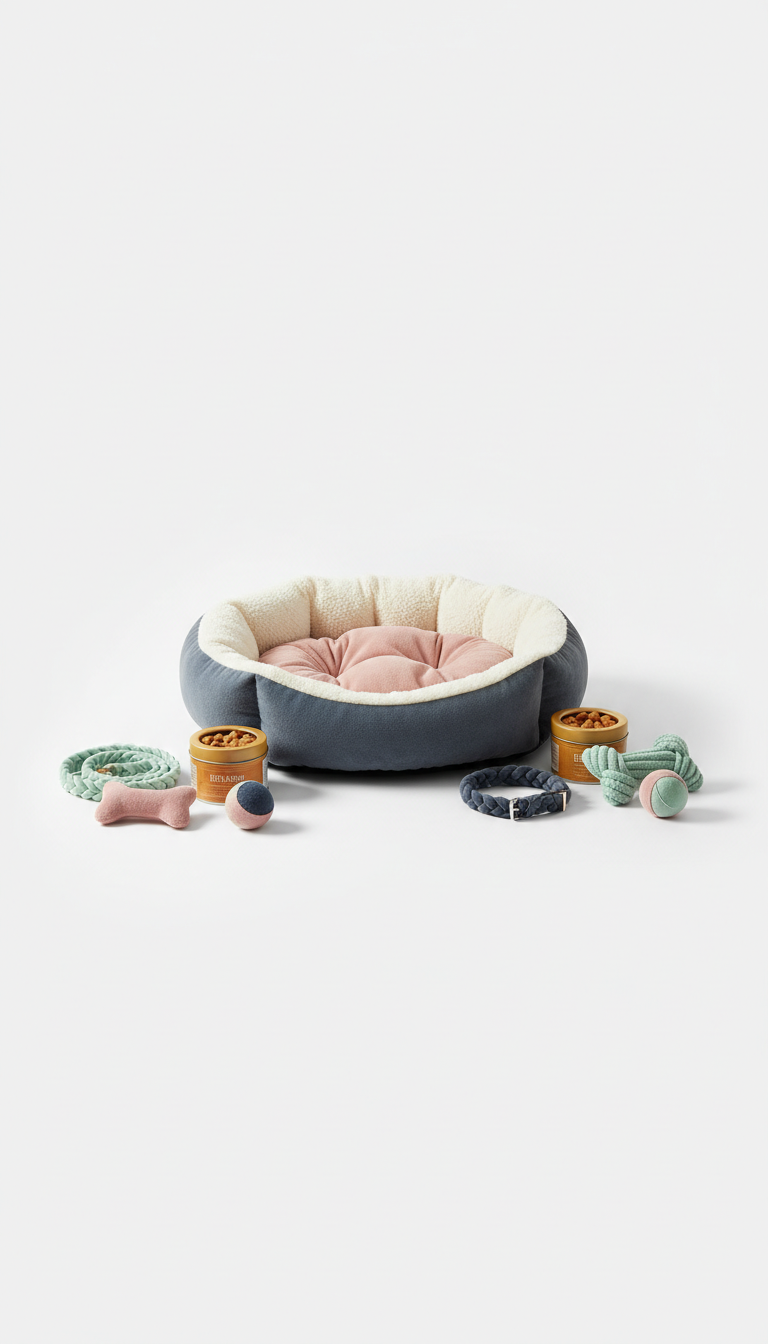 Plush pet bed with memory foam