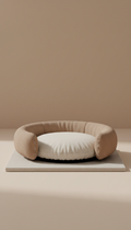 Minimalist pet bed in plush boucle