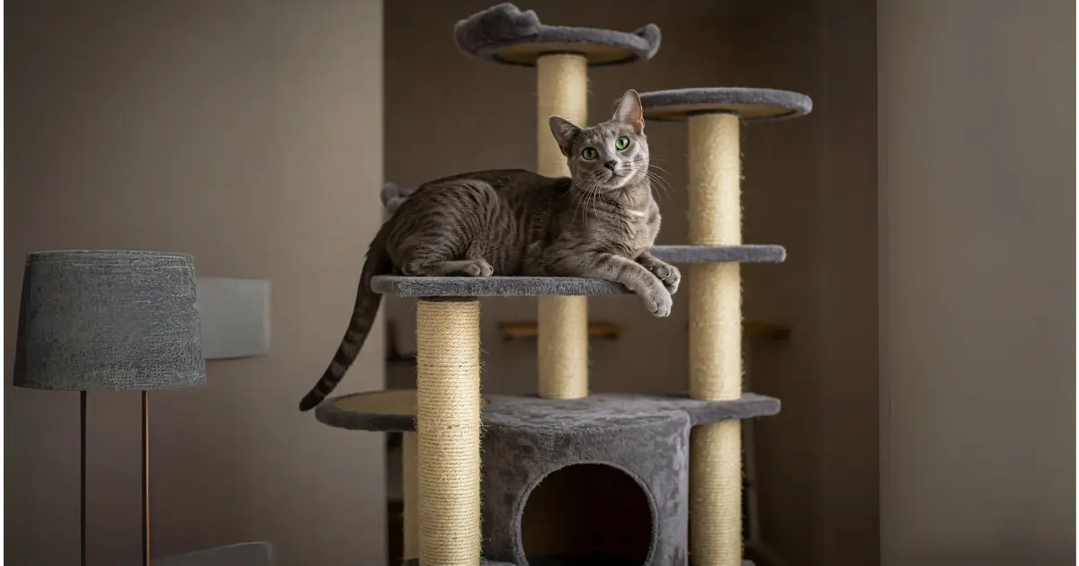 Blue Smoke Egyptian Mau: The Enigmatic Cat with a Misty Charm 4 A Blue Smoke Egyptian Mau leaping to catch a toy, showcasing its playful and energetic nature.