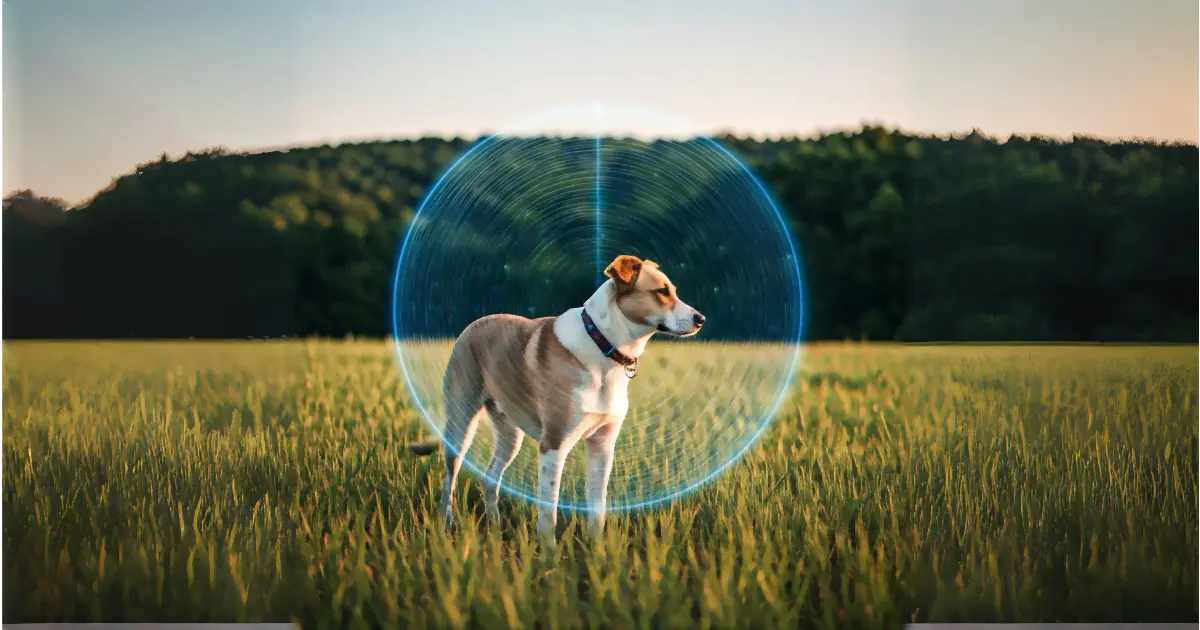 Fascinating Dog Facts for Kids, Breeds, Behavior, and Beyond 5 A dog is standing on green grass,hills are in background