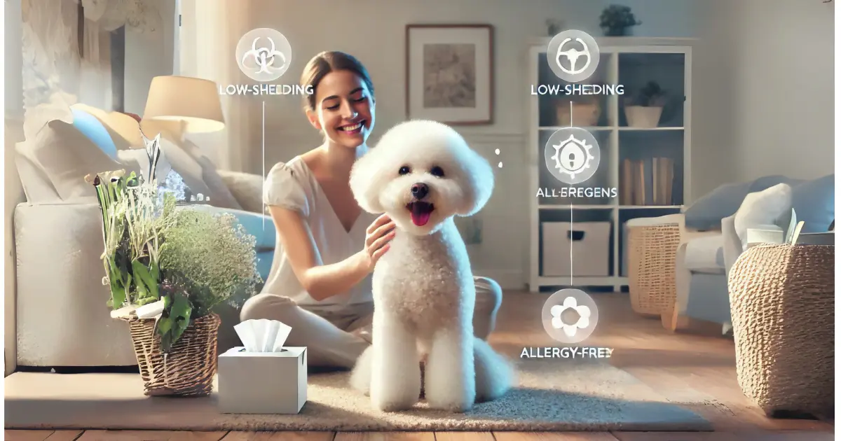 Fascinating Dog Facts for Kids, Breeds, Behavior, and Beyond 11 Woman smiling while petting a white hypoallergenic dog indoors.