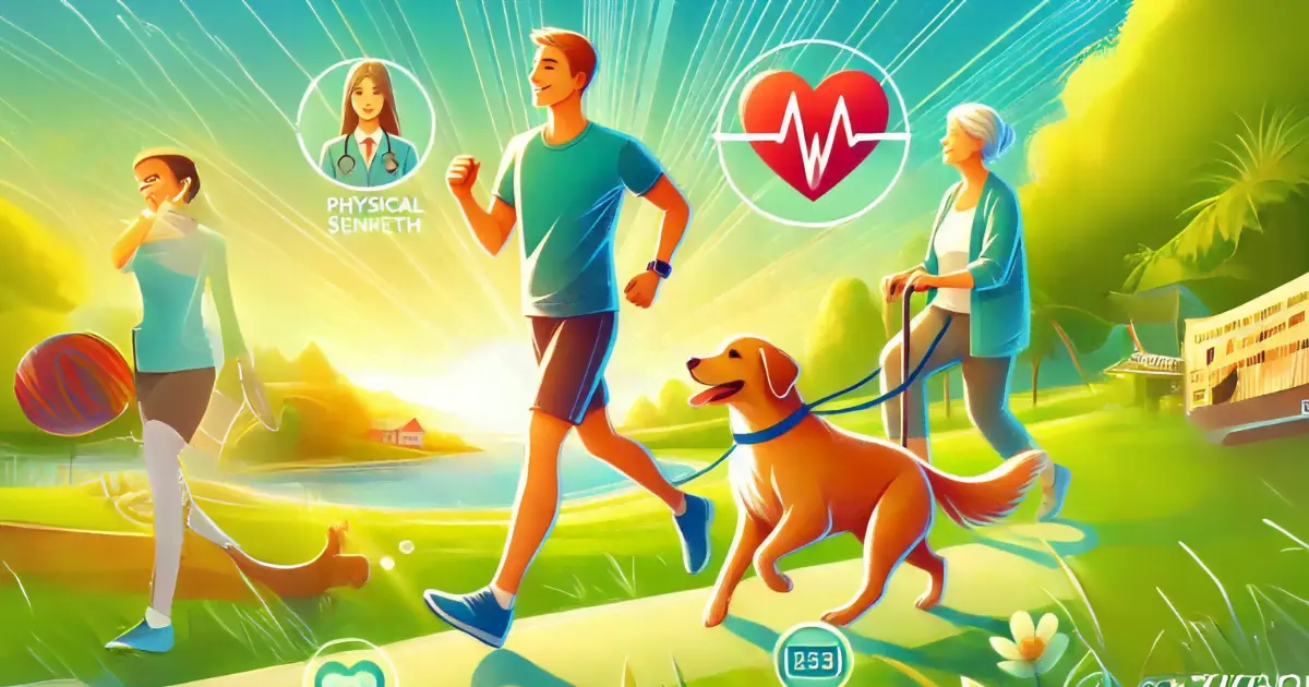 Fascinating Dog Facts for Kids, Breeds, Behavior, and Beyond 15 "People exercising outdoors with a dog, highlighting health and companionship benefits."