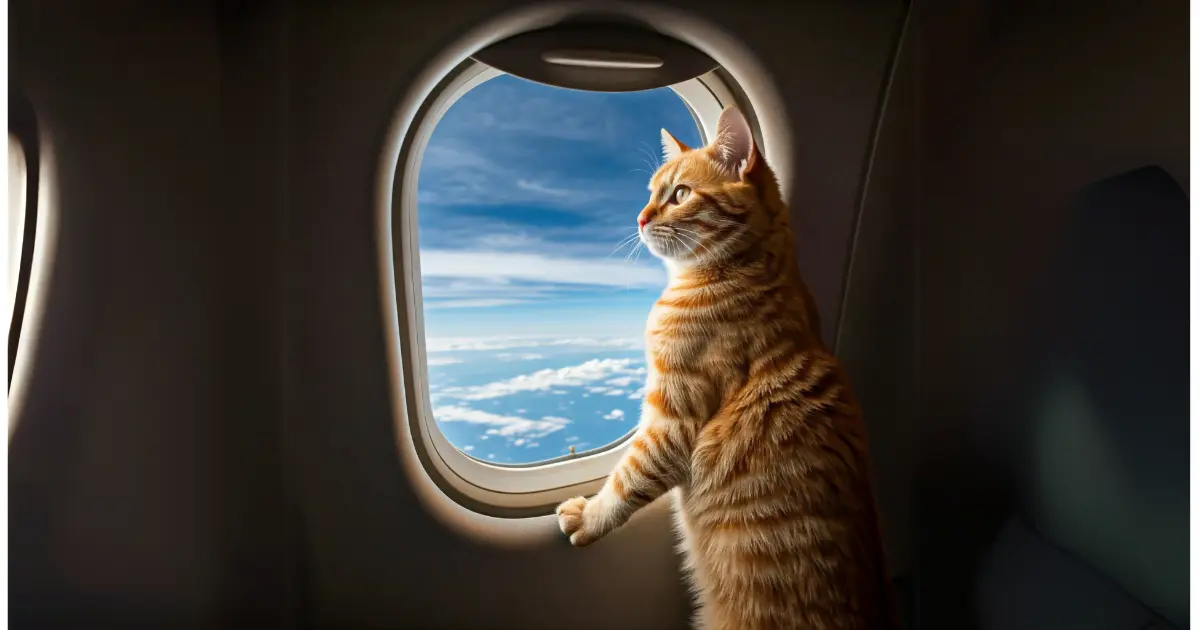 Traveling with a Cat in the Car: Tips for a Stress-Free Journey 3 a cat is looking outside from plane window