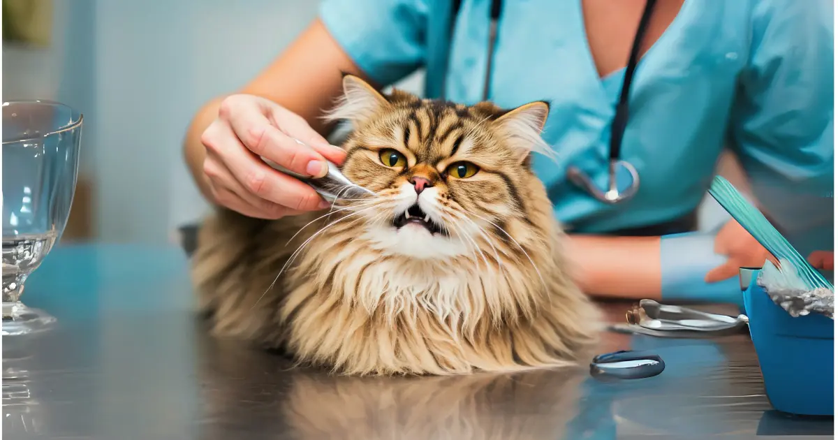 "How to Clean Cat Teeth: Essential Tips for a Healthy Smile" 3 cat receiving care at the vet clinic