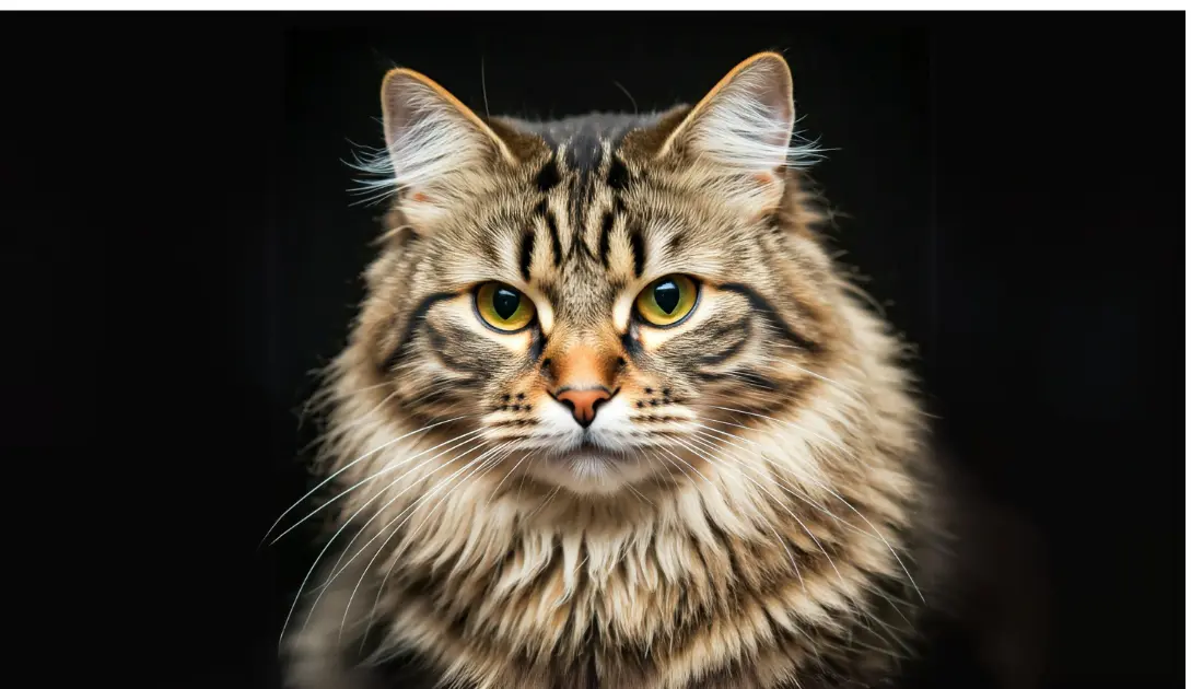 Best Way to Groom a Long-Haired Cat 1 a long-haired cat with a black background